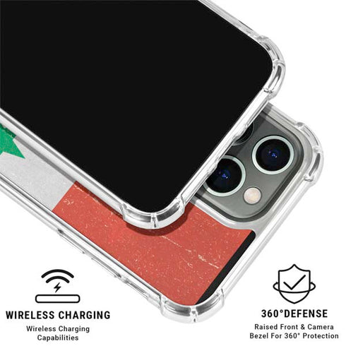 Syria Flag Distressed iPhone 16 Pro Clear Case